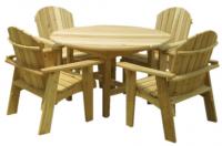 Click to enlarge image Garden Table and Four Chairs - Five Pieces in One Set for the Best Value! Over $100 off!